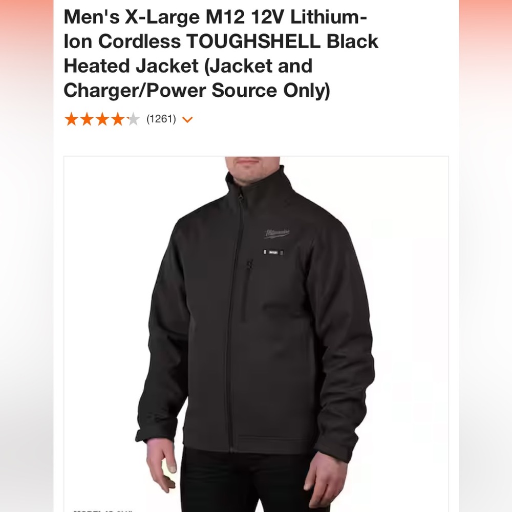 Milwaukee M12 12V Cordless TOUGHSHELL Heated Jacket  and Charger/Power Source.